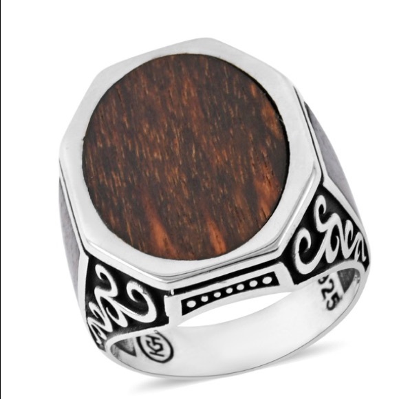 Other - NWT Sterling Silver Men’s Ring w/ GENUINE WOOD!